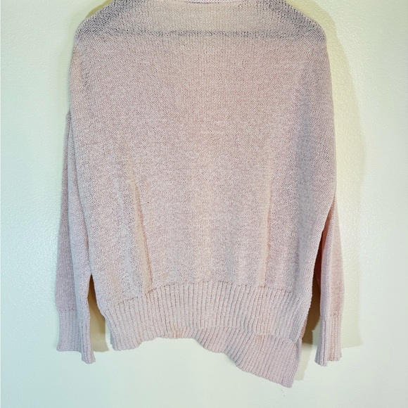 All Saints Pink M Nadine Crew Neck Sweater with Asymmetrical Hem - Picture 9 of 13